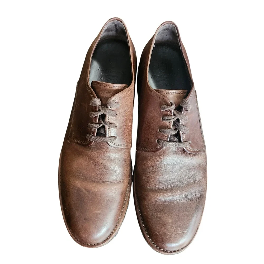 Allen Edmonds Southside Mens Brown Leather Crepe Sole Derby Shoes Handcrafted